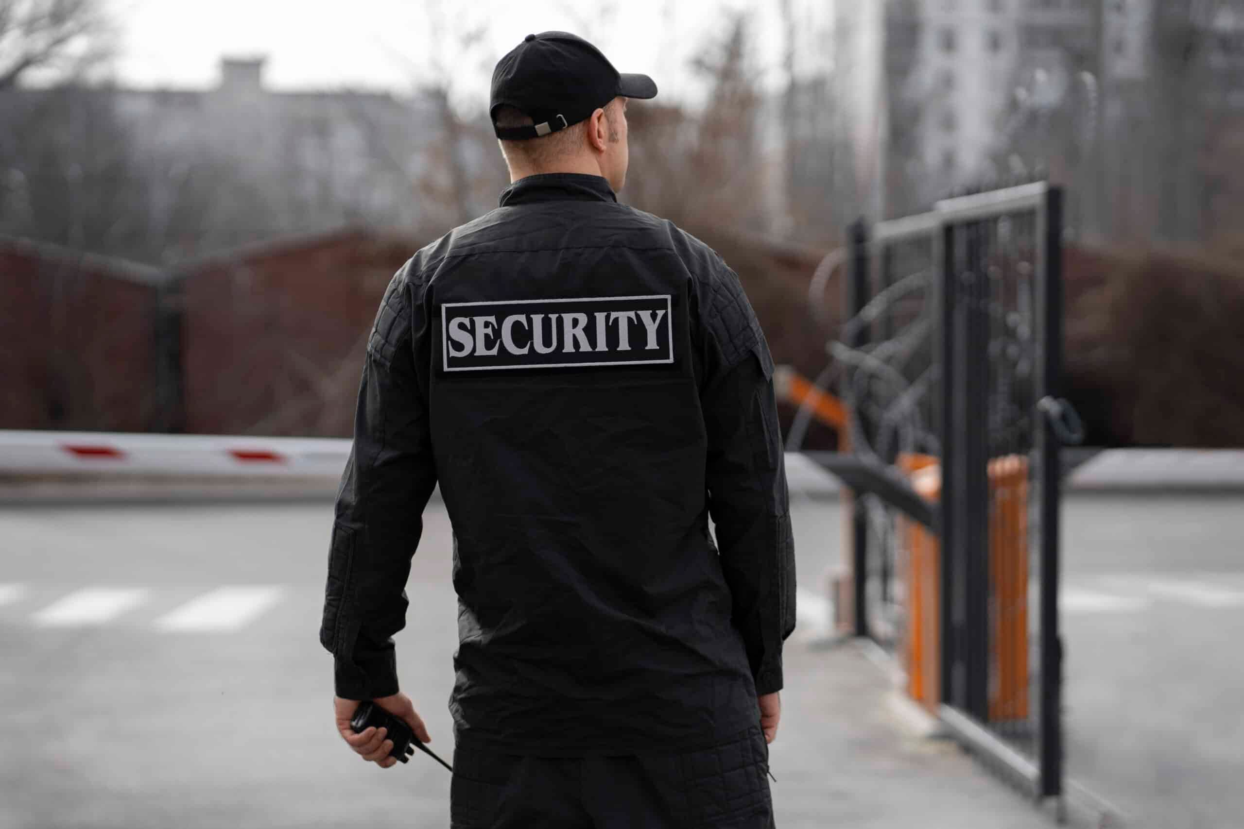 Professional security guard in uniform